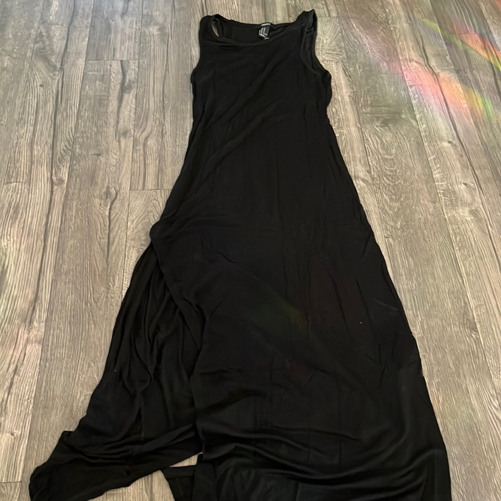 Black high slit bodycon dress